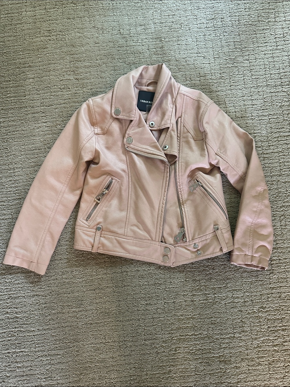 Girls' Urban Republic Pink Faux Leather Moto Jacket